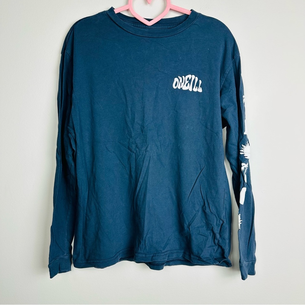 O'Neill Navy Long Sleeve Tee with White Logo Size XL
